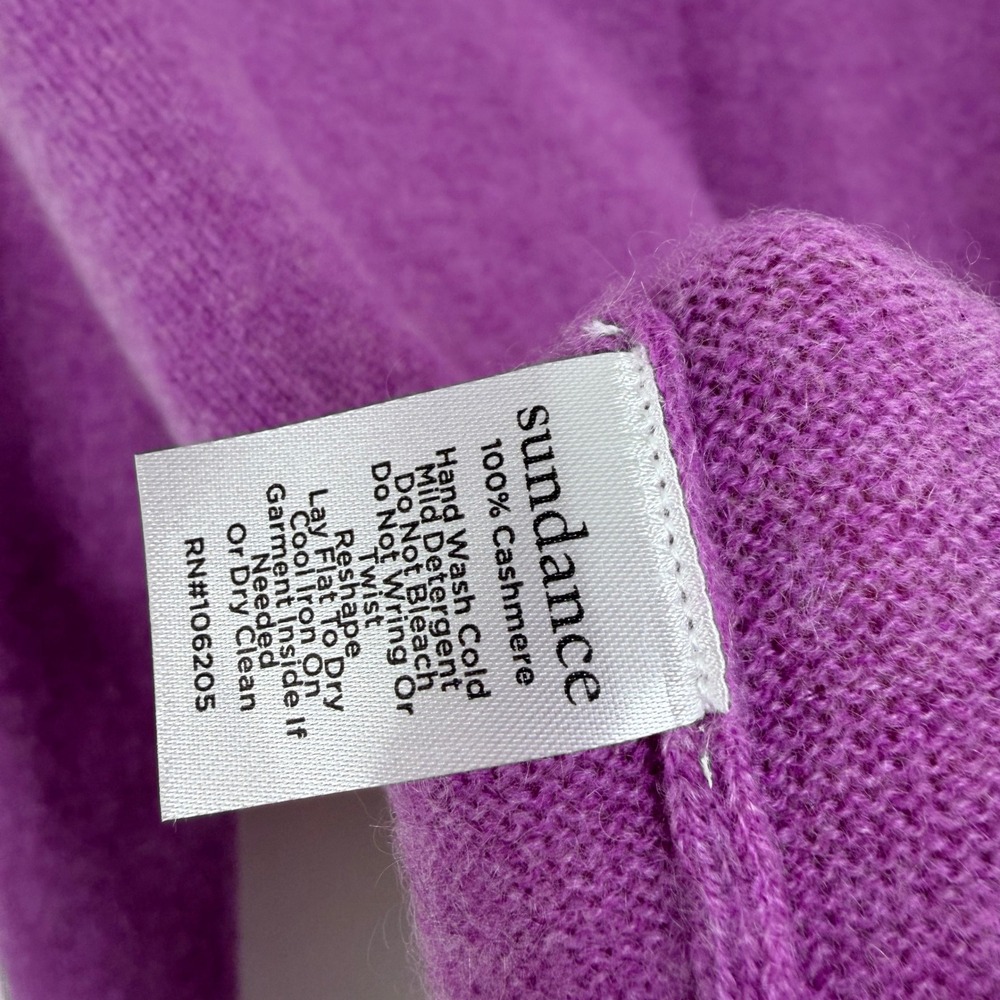 Sundance Sweater Womens Medium Purple Gisella Ruffle Neck Bell Cuff Long Sleeve - Picture 9 of 9
